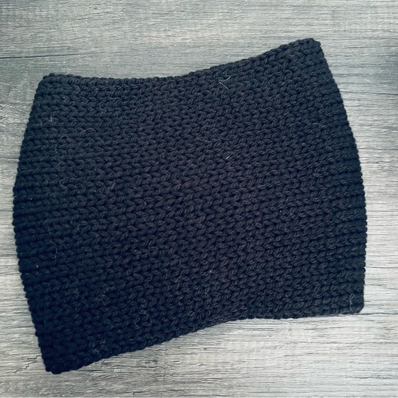 Handmade head ear warmer black soft acrylic holiday gift stocking stuffer - Picture 6 of 6